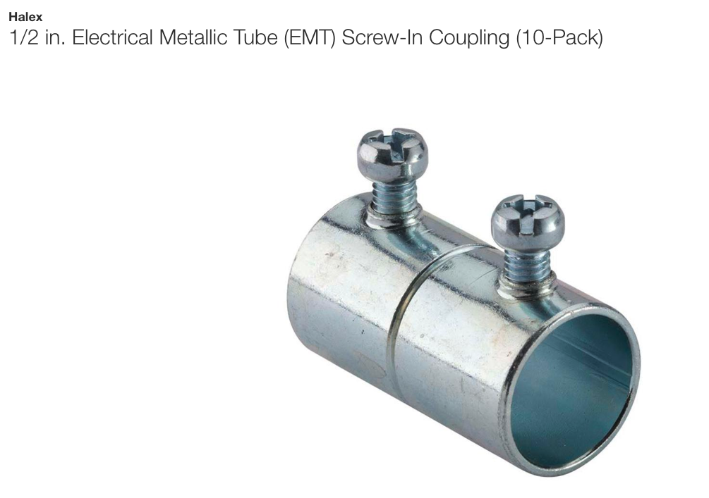 Emt Conduit Fittings Chart