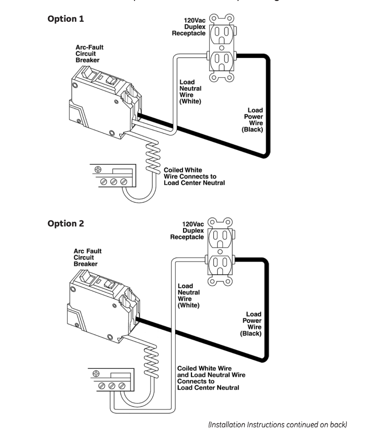 Arc Fault Receptacle Wiring