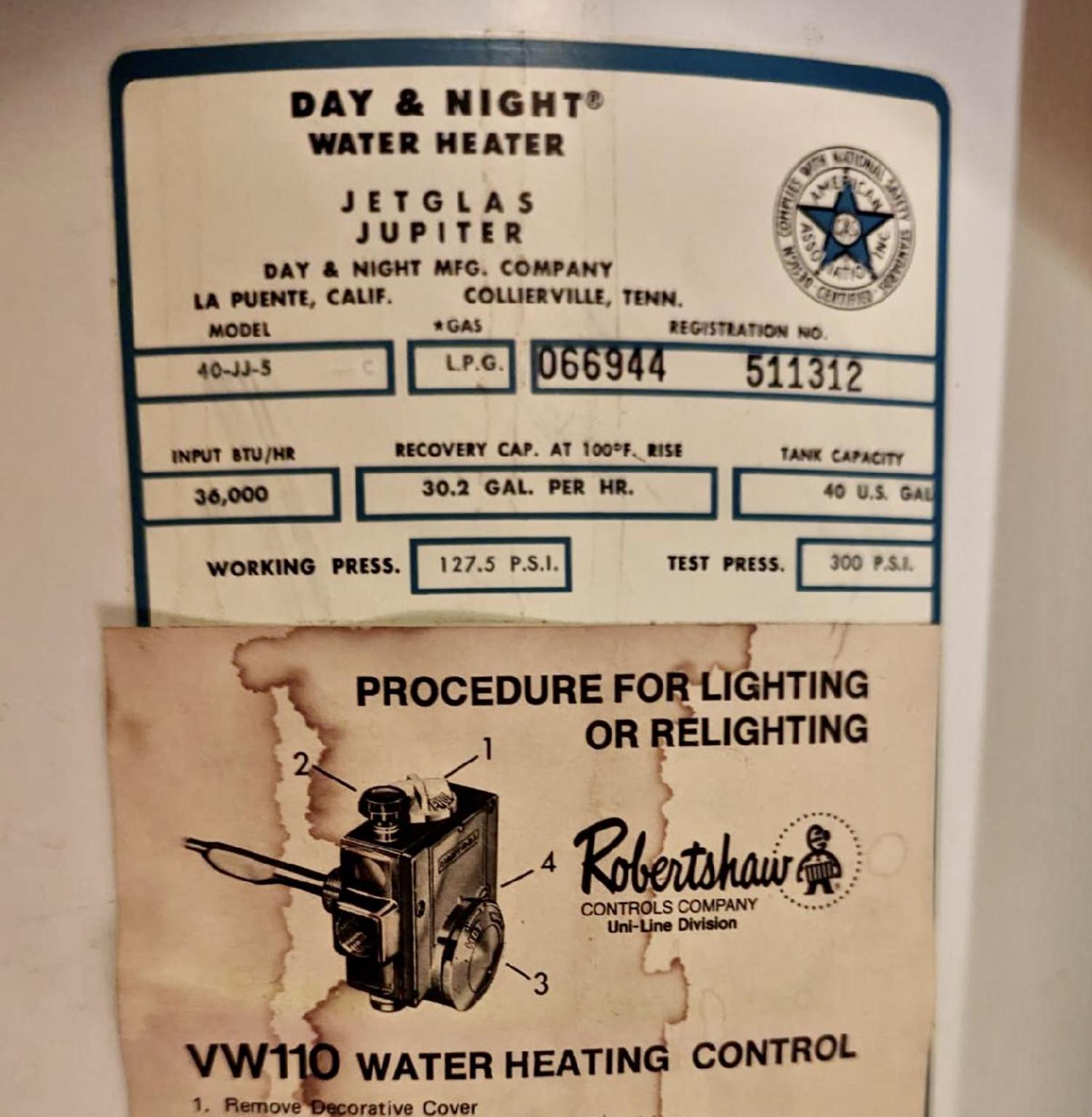 Day u0026 Night Water Heaters Jetglas Water Heater Age / Manuals